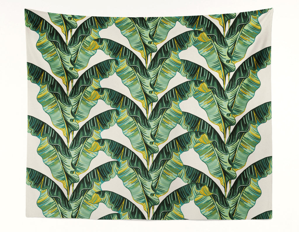 Banana Leaves Ivory Wall Tapestry