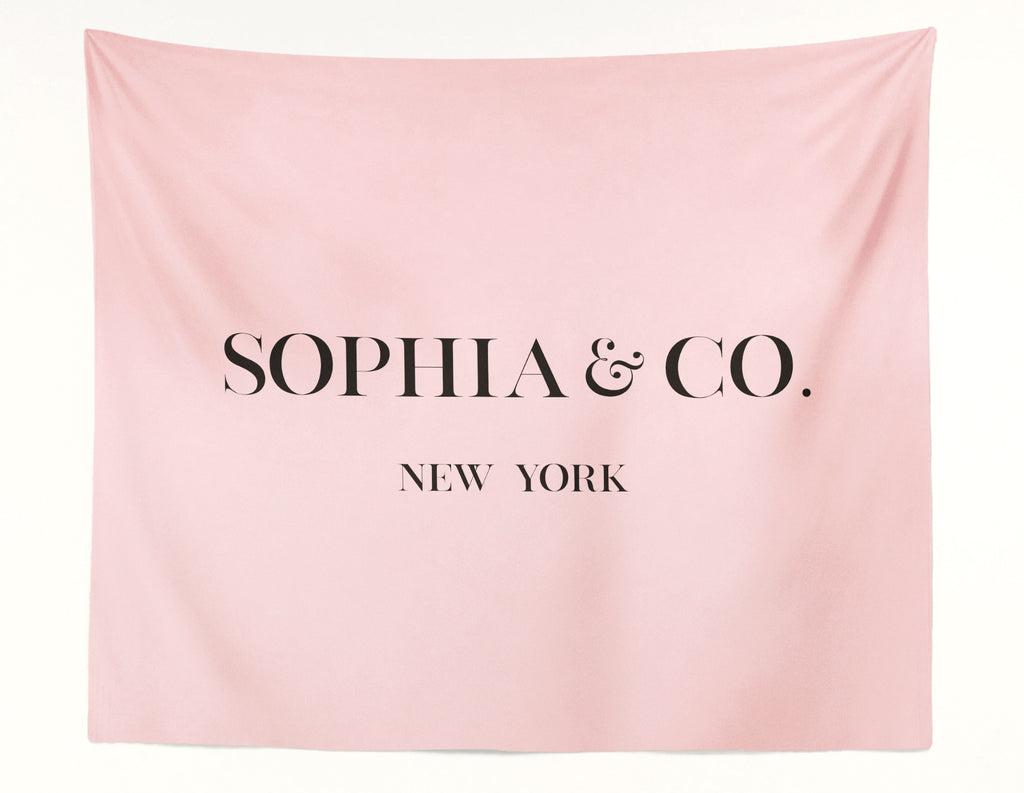 Bella Bella & Co. Custom Name Pink Wall Tapestry