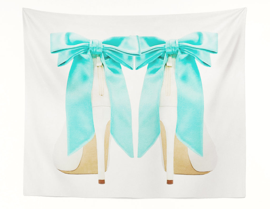 Blue Bow Heels Wall Tapestry