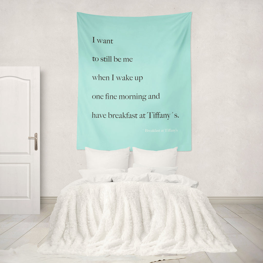 Breakfast at Tiffanys Quote Wall Tapestry