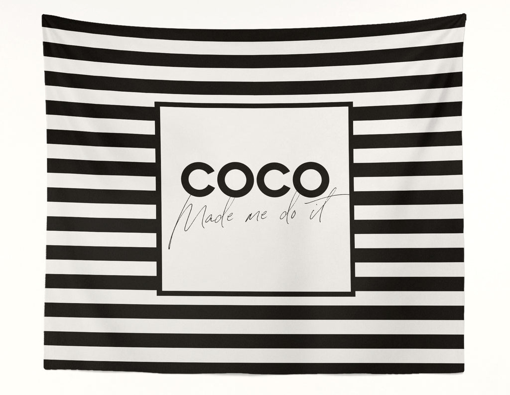 Coco Made Me Do It Striped Wall Tapestry