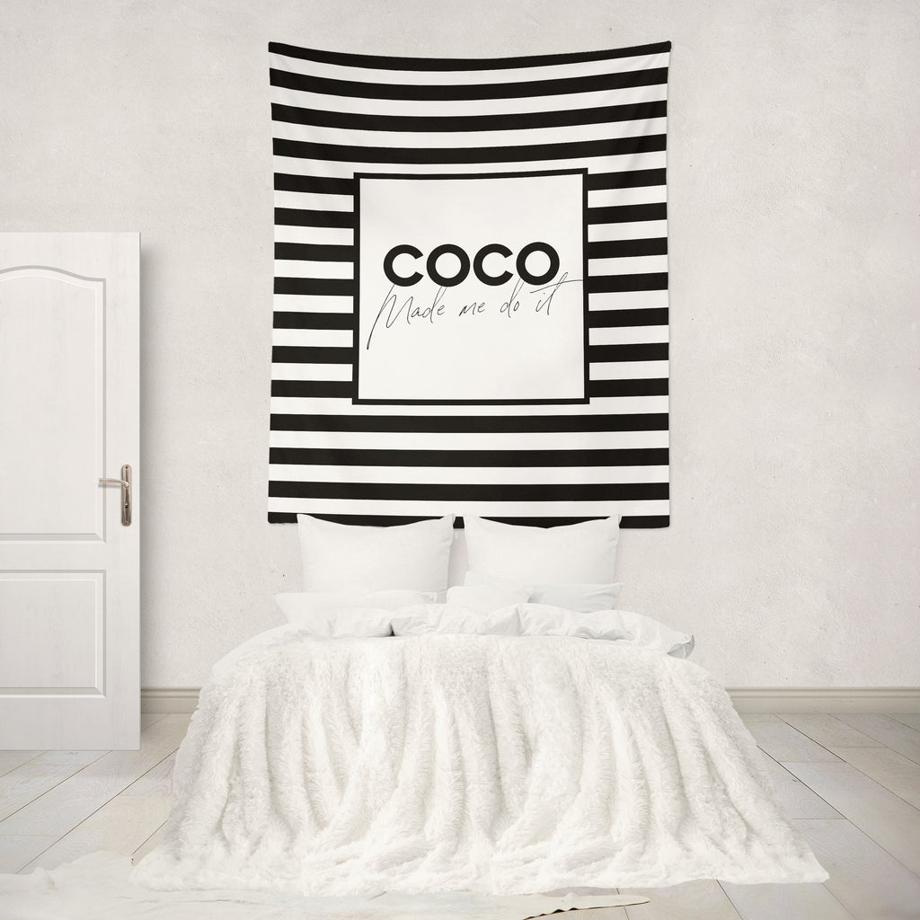 Coco Made Me Do It Striped Wall Tapestry