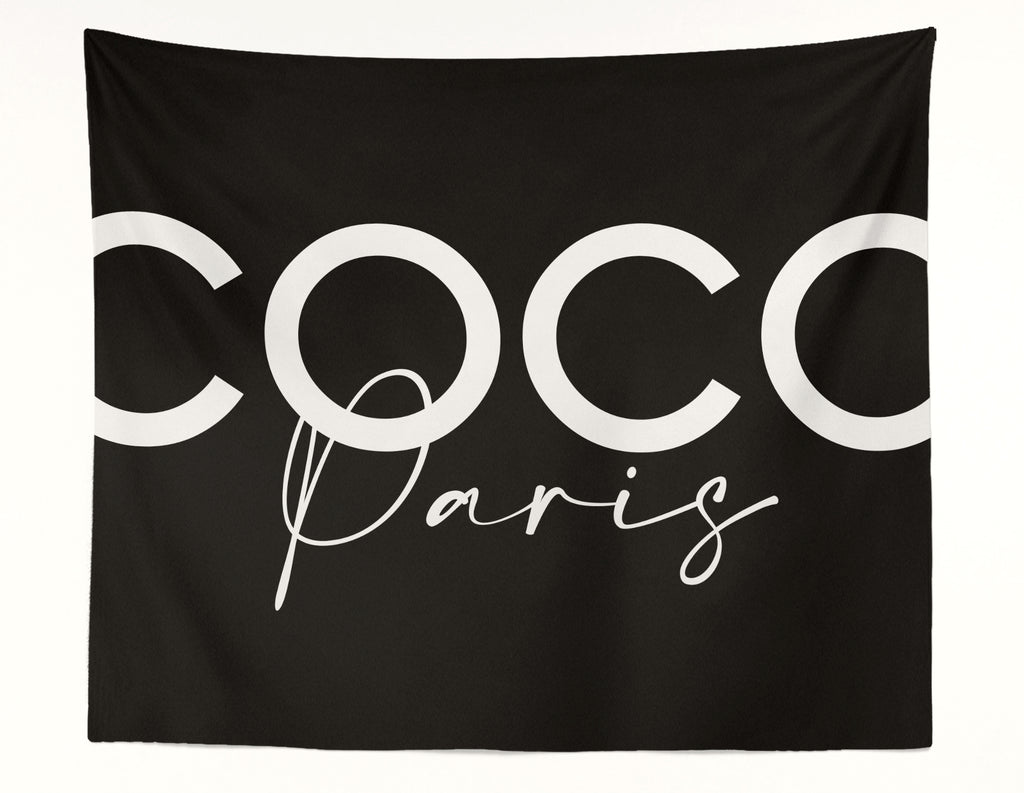Coco Paris Black Wall Tapestry
