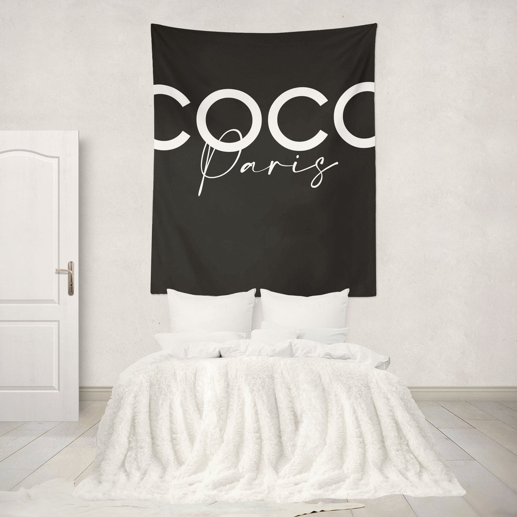 Coco Paris Black Wall Tapestry