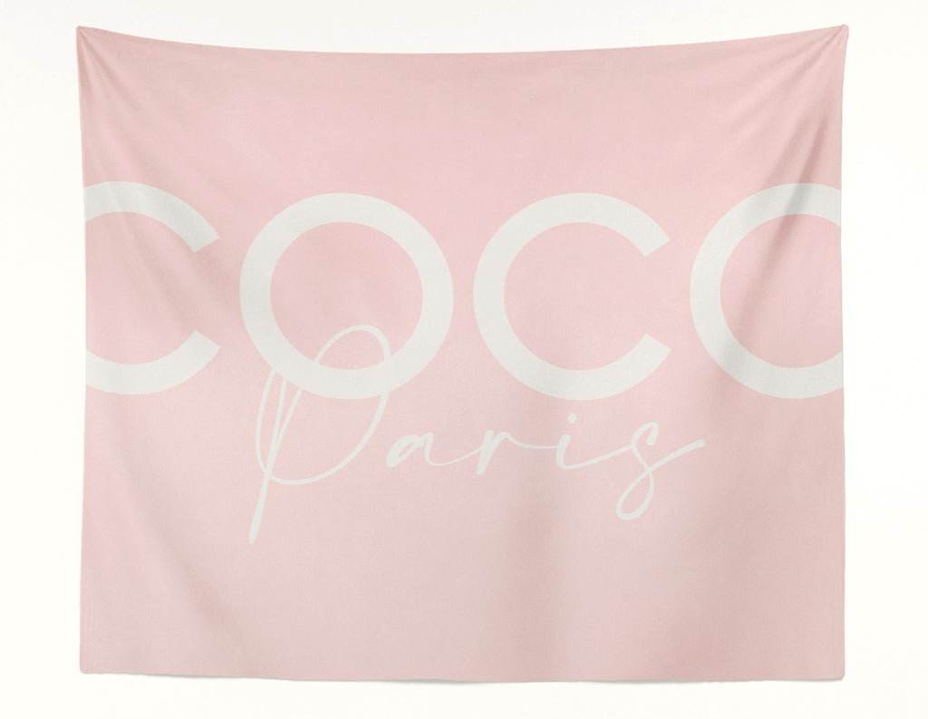 Coco Paris Pink Wall Tapestry