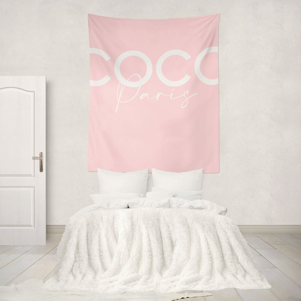 Coco Paris Pink Wall Tapestry