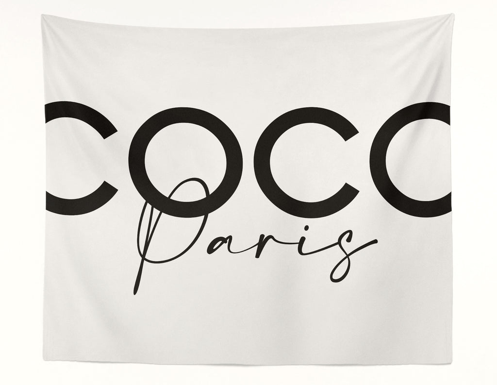 Coco Paris White Wall Tapestry