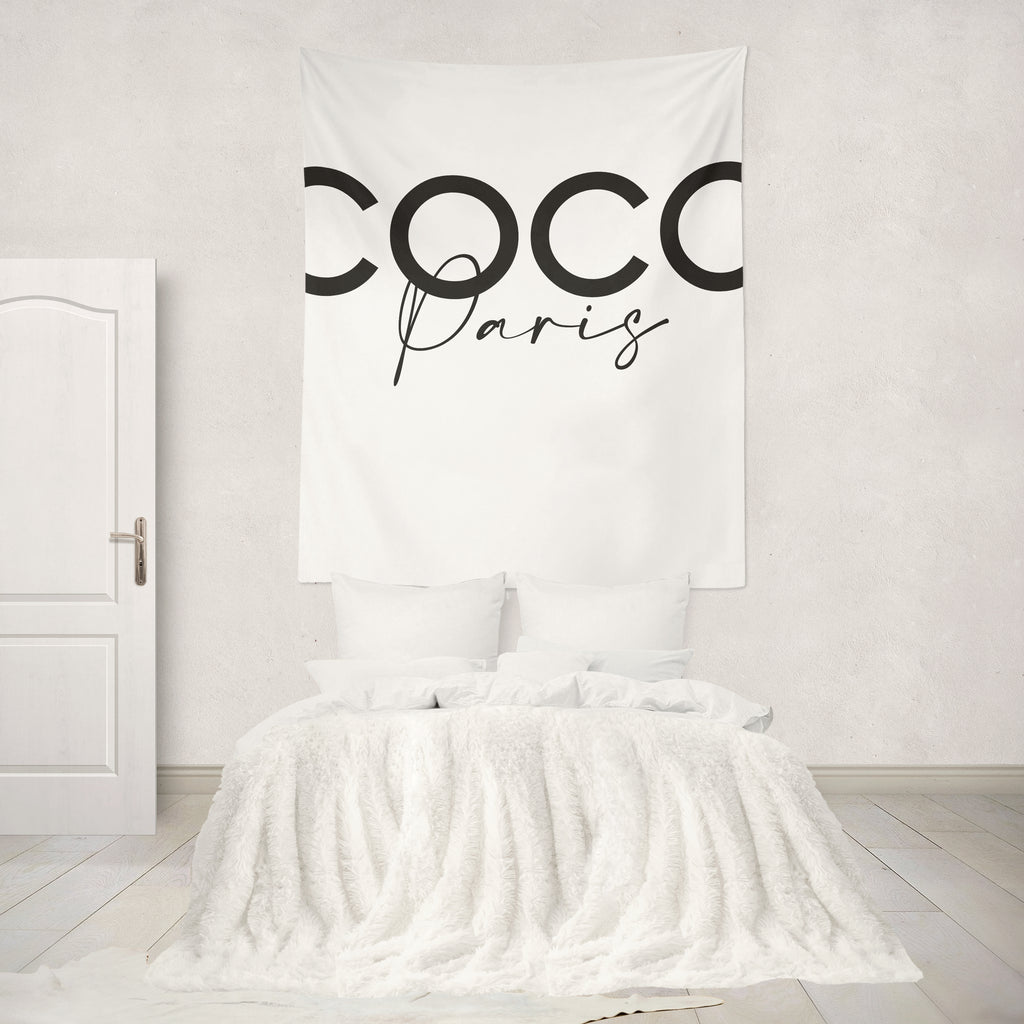 Coco Paris White Wall Tapestry