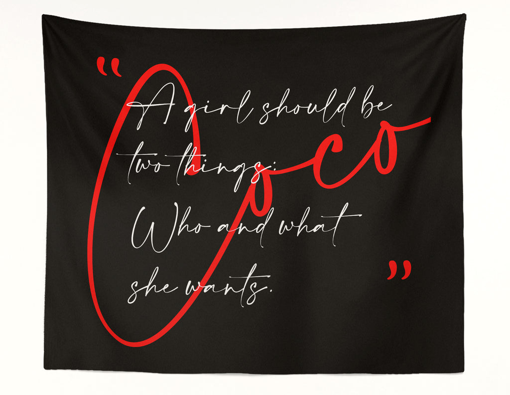 Coco Two Things Quote Red Wall Tapestry