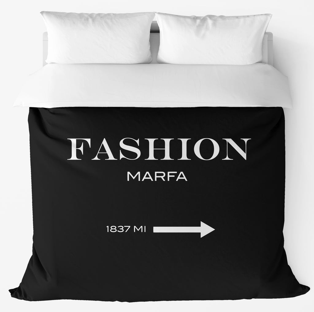 Fashion Marfa Sign Black Duvet Cover