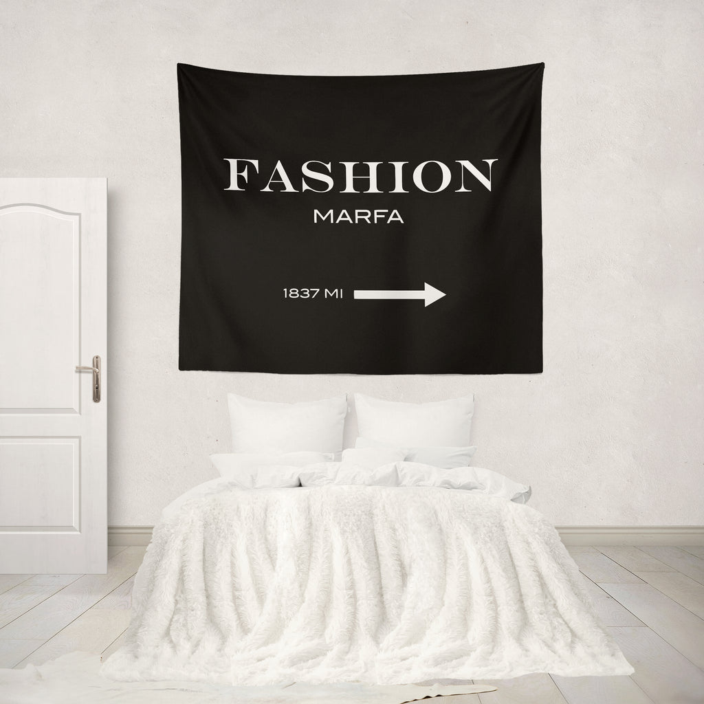 Fashion Marfa Black Wall Tapestry