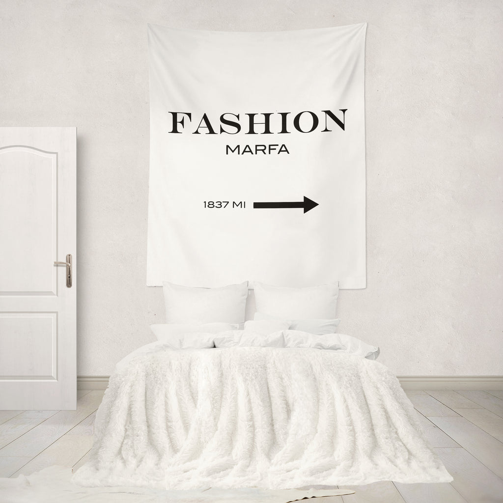 Fashion Marfa White Wall Tapestry