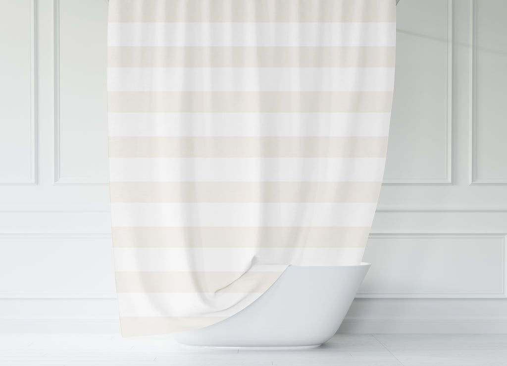 Ivory Stripes Shower Curtain