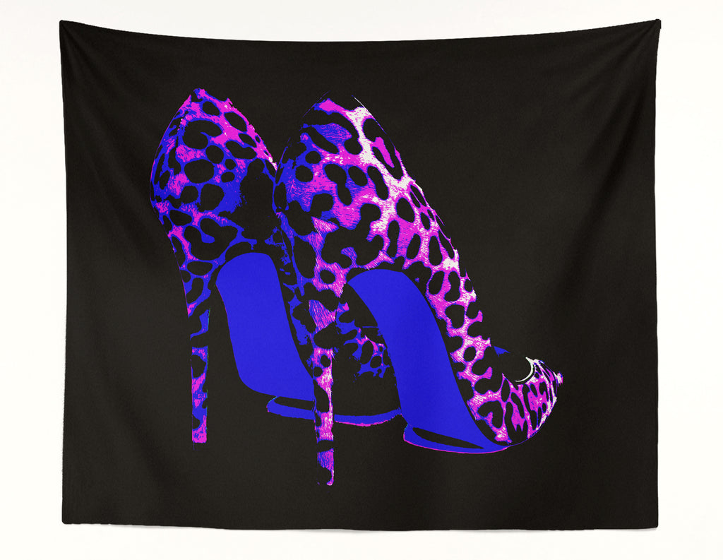 Leopard Heels Purple Wall Tapestry