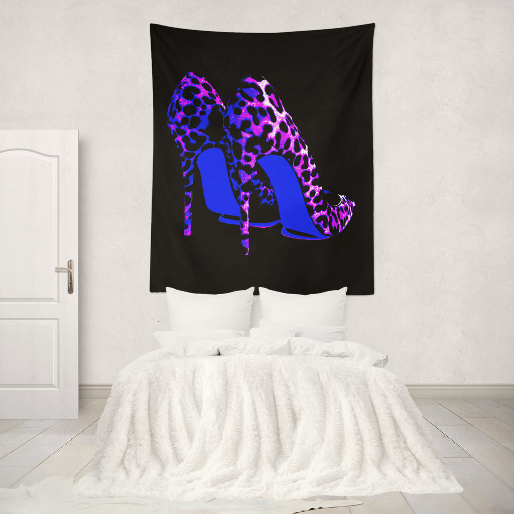 Leopard Heels Purple Wall Tapestry