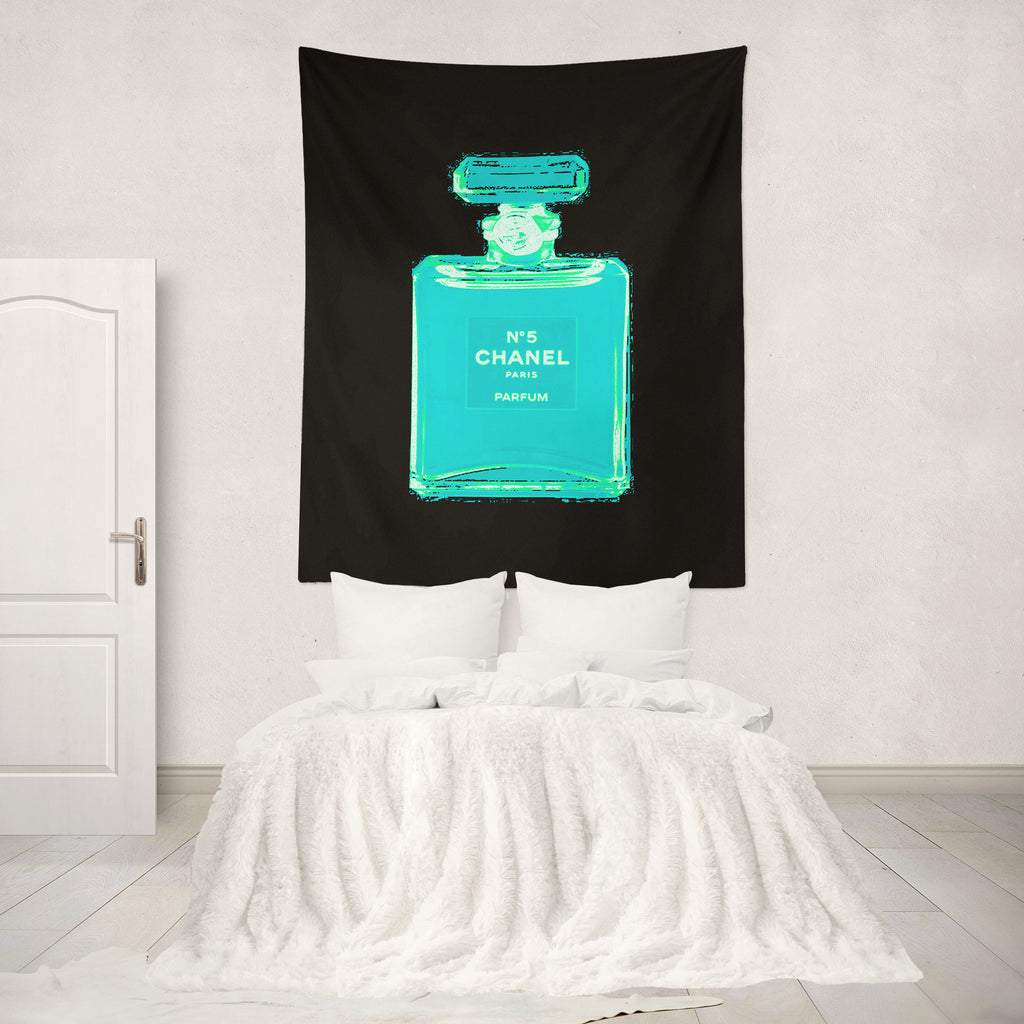 Perfume Icon Pop Art Blue Wall Tapestry