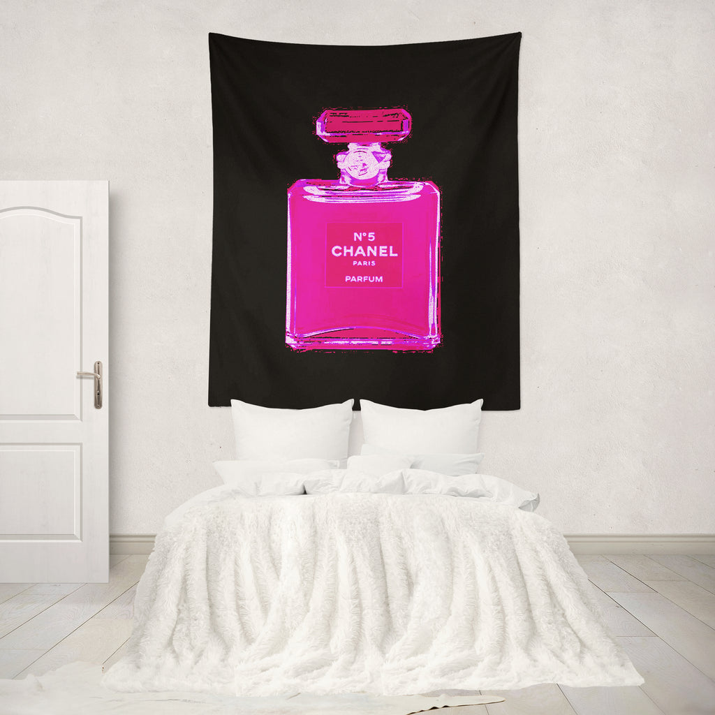 Perfume Icon Pop Art Pink Wall Tapestry