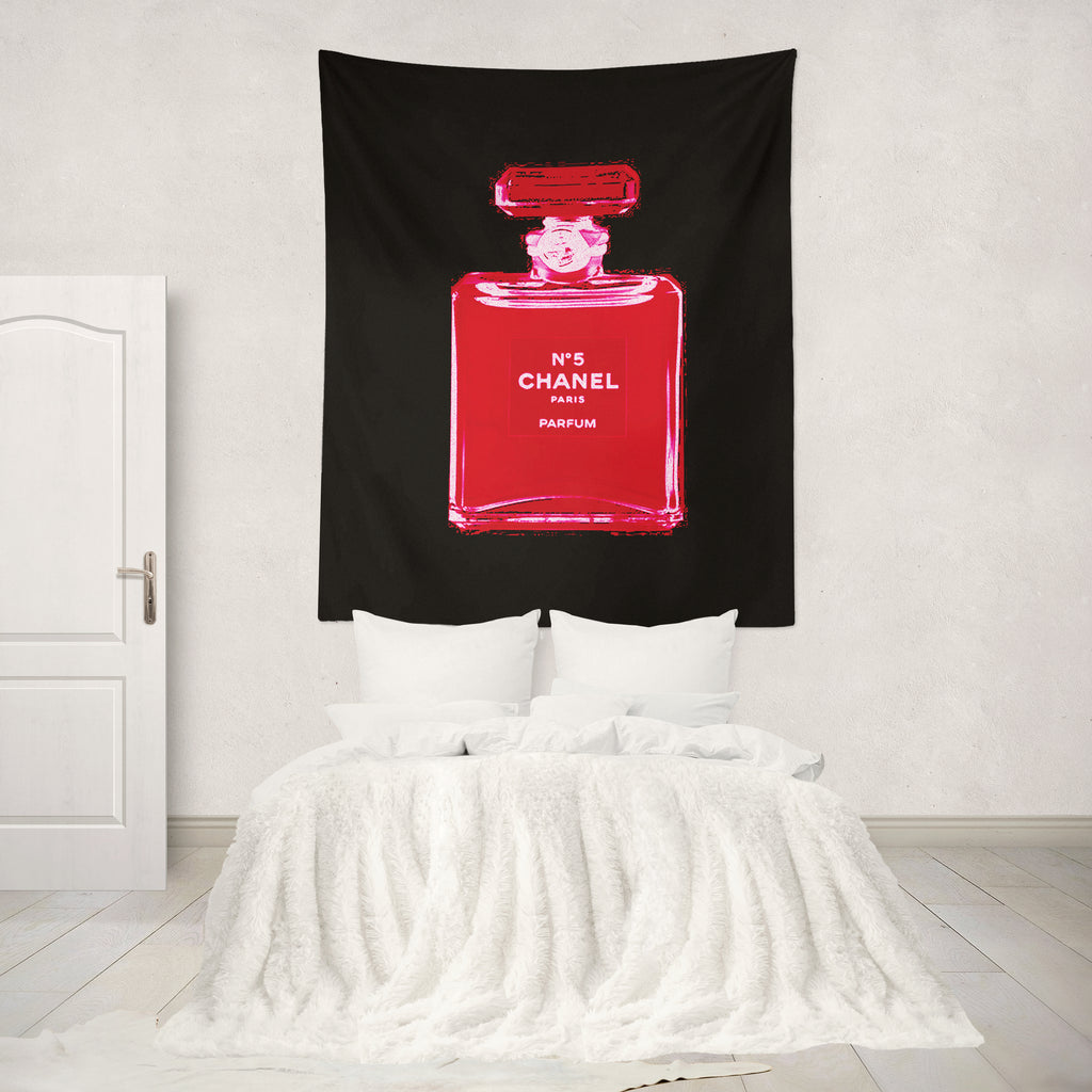Perfume Icon Pop Art Red Wall Tapestry