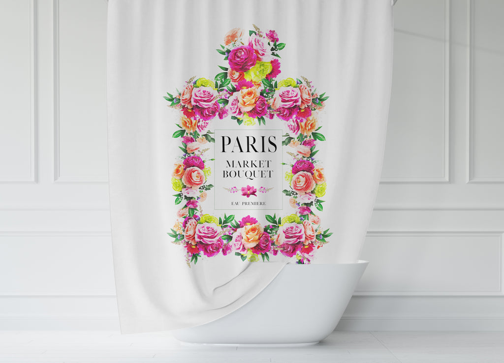 Paris Market Floral Shower Curtain