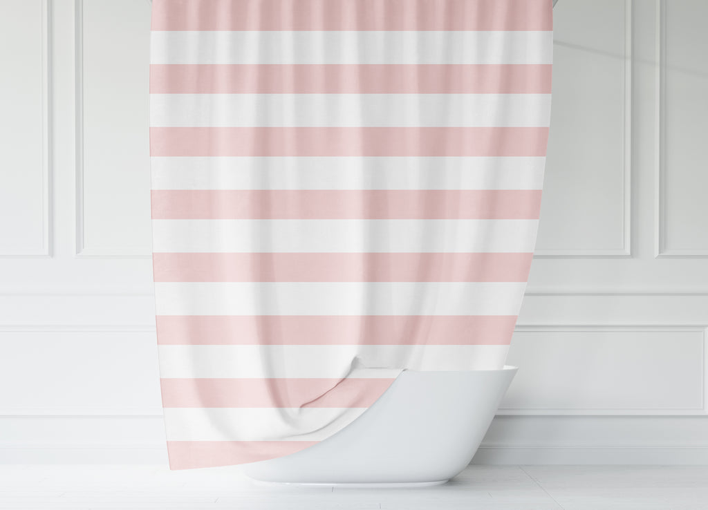 Pink Stripes Shower Curtain