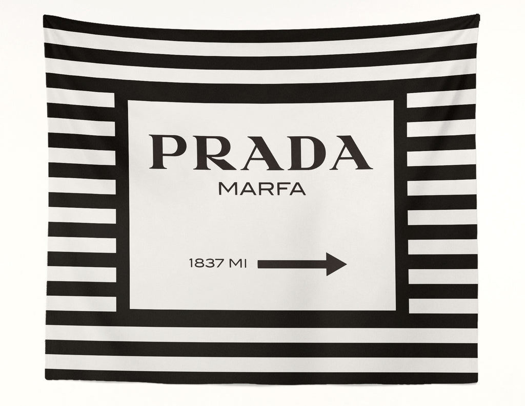 Marfa Sign Striped Wall Tapestry
