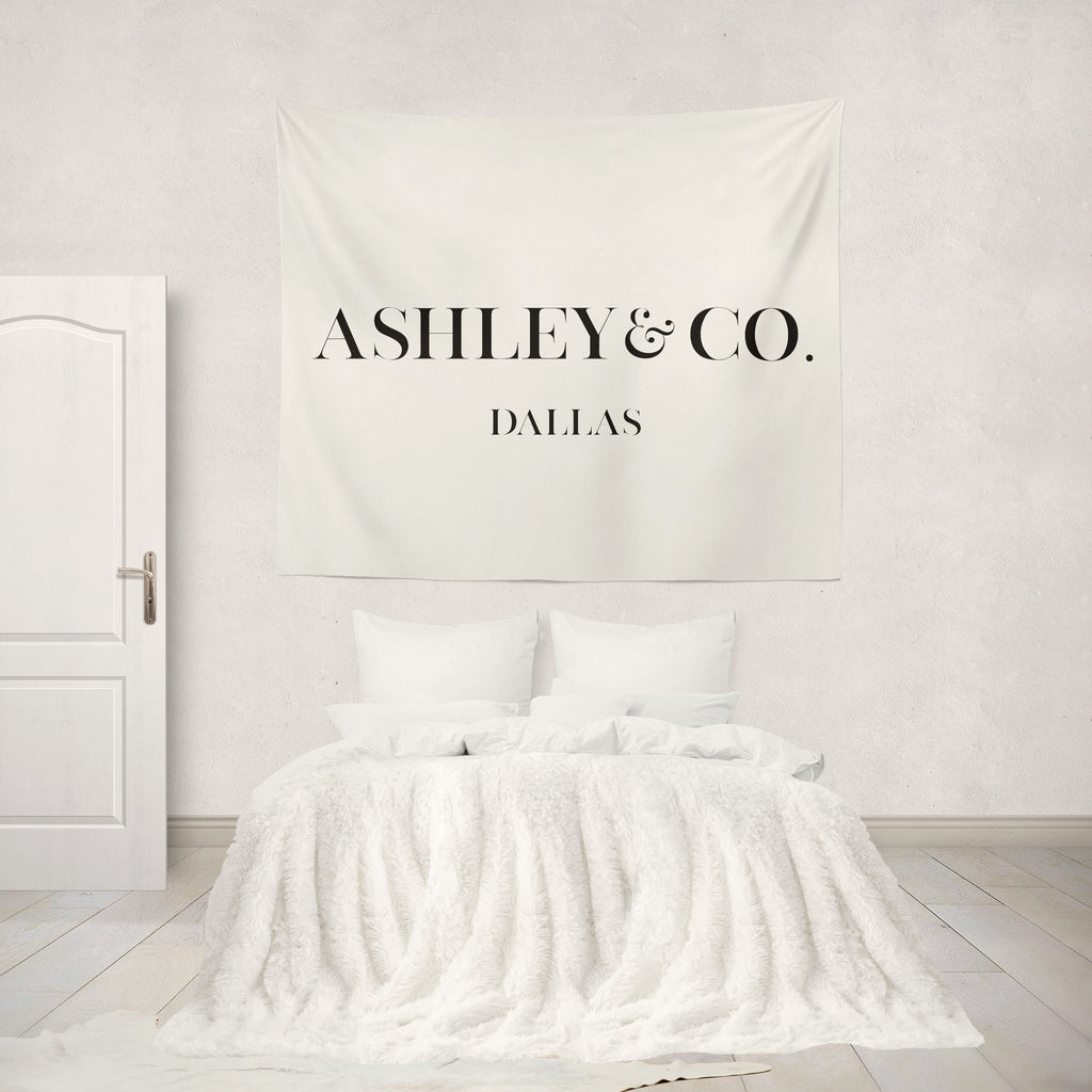 Bella Bella & Co. Custom Name Ivory Wall Tapestry