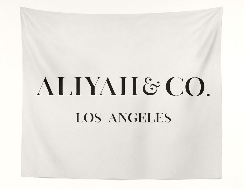Bella Bella & Co. Custom Name White Wall Tapestry